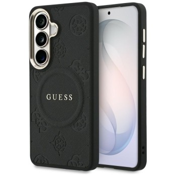 Guess Saffiano Peony Embossed Ring MagSafe case for Samsung Galaxy S26+ - black Guess Saffiano Peony Embossed Ring MagSafe case for Samsung Galaxy S26+ - black