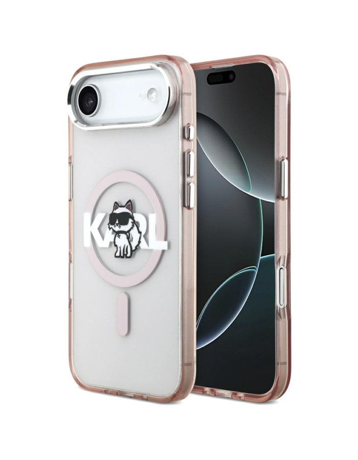 Karl Lagerfeld IML Choupette Sketch Logo MagSafe Case for iPhone 17 Air - Pink