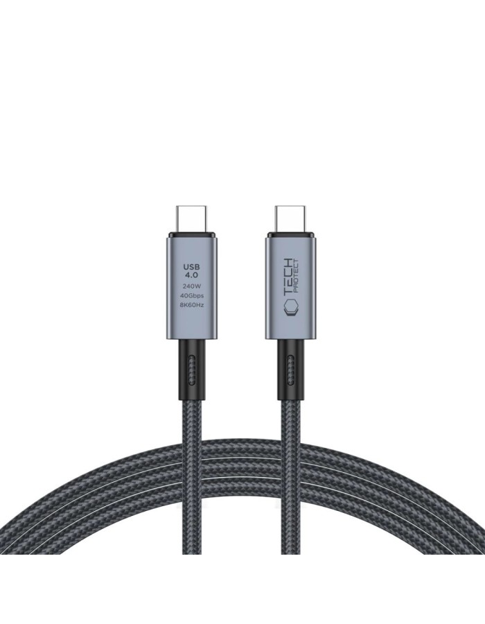 Tech-Protect UltraBoost Max USB-C 4.0 / USB-C 4.0 PD 240W 8K 40Gbps 2m cable - gray