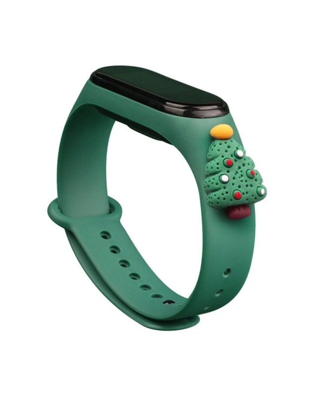 Strap Xmas for Xiaomi Mi Band 3 / 4 Christmas Silicone Strap Bracelet with Christmas Tree - Dark Green Strap Xmas for Xiaomi Mi Band 3 / 4 Christmas Silicone Strap Bracelet with Christmas Tree - Dark Green