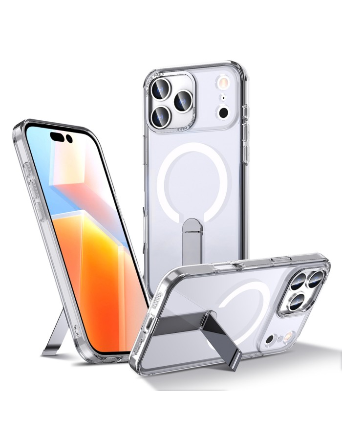 Hybrid Armor X Case for iPhone 17 Pro with Stand, Compatible with MagSafe - Transparent