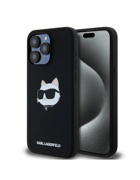 Karl Lagerfeld Silicone Choupette Head MagSafe case for iPhone 15 Pro Max - black