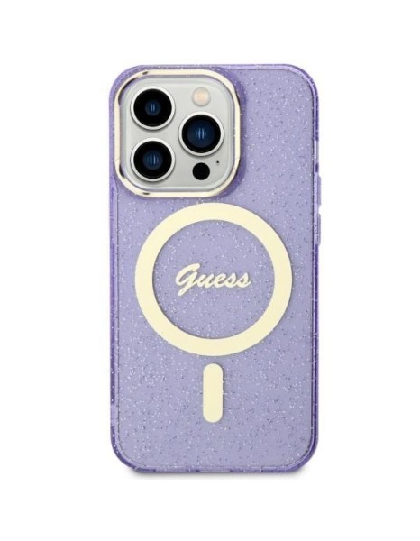 Guess GUHMN61HCMCGU iPhone 11 / Xr 6.1" purple/purple hardcase Glitter Gold MagSafe