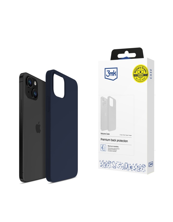 3mk Silicone Case for iPhone 15 - navy blue