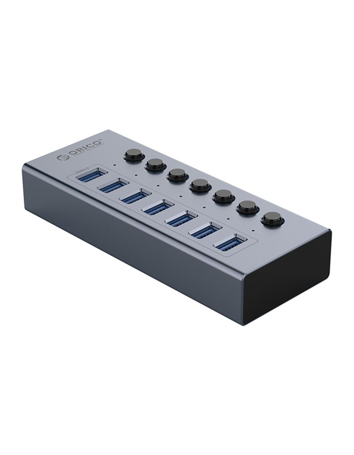 Orico BT2U3-7AB Hub 7x USB-A 3.0 with switches - gray