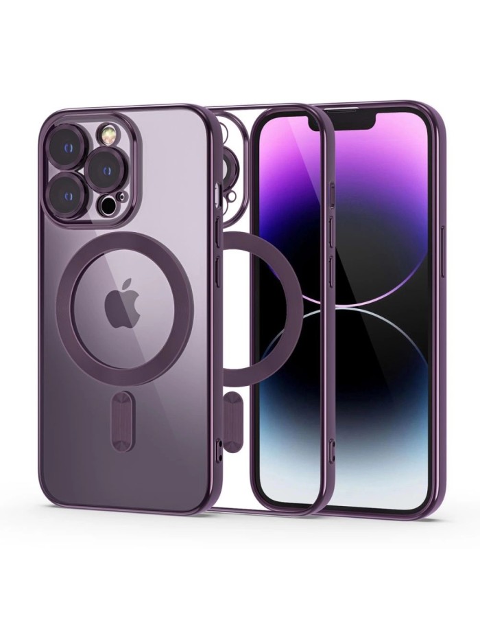 Tech-Protect MagShine Line MagSafe iPhone 14 Pro Case - Purple Tech-Protect MagShine Line MagSafe iPhone 14 Pro Case - Purple