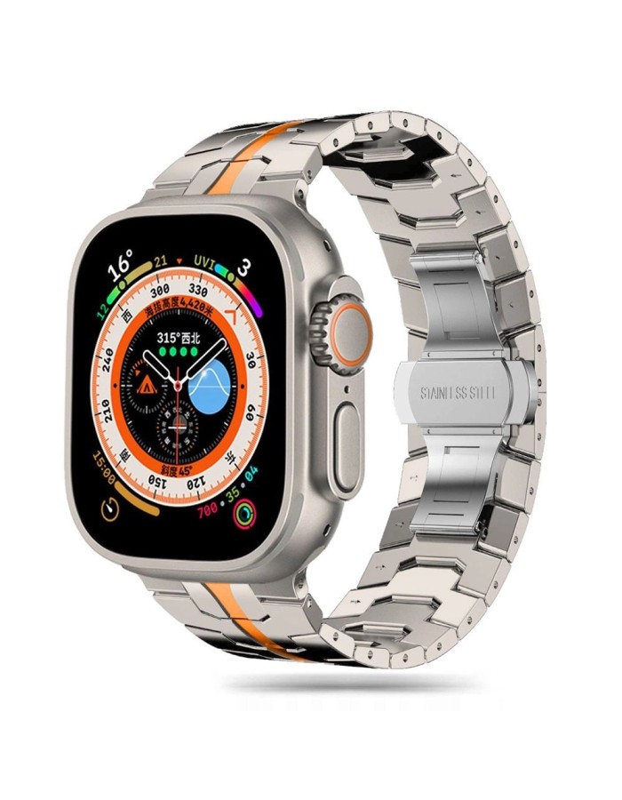 Tech-Protect Stainless Line Bracelet for Apple Watch 4 / 5 / 6 / 7 / 8 / 9 / SE / Ultra 1 / 2 (42/44/45/49 mm) - Titanium Orange Tech-Protect Stainless Line Bracelet for Apple Watch 4 / 5 / 6 / 7 / 8 / 9 / SE / Ultra 1 / 2 (42/44/45/49 mm) - Titanium Orange