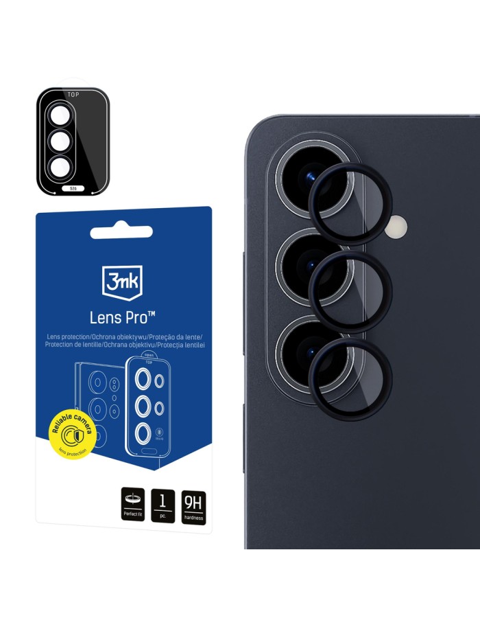 3mk Lens Protection Pro Black Hybrid Glass for the Camera Lens on the Samsung Galaxy S26 Pro