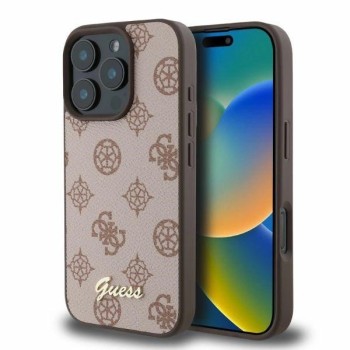 Guess Peony Script MagSafe iPhone 16 Pro Case - Brown