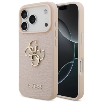 Guess Grained Big 4G & Classic Logo iPhone 17 Pro Case - Pink Guess Grained Big 4G & Classic Logo iPhone 17 Pro Case - Pink