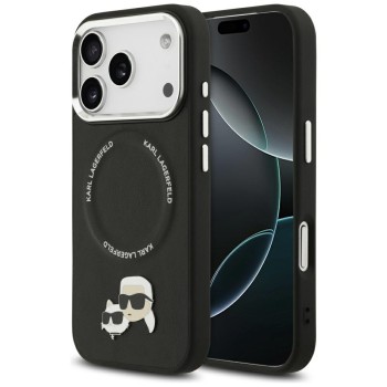 Karl Lagerfeld Karl &amp;amp; Choupette Pins MagSafe Case for iPhone 17 Pro - Black