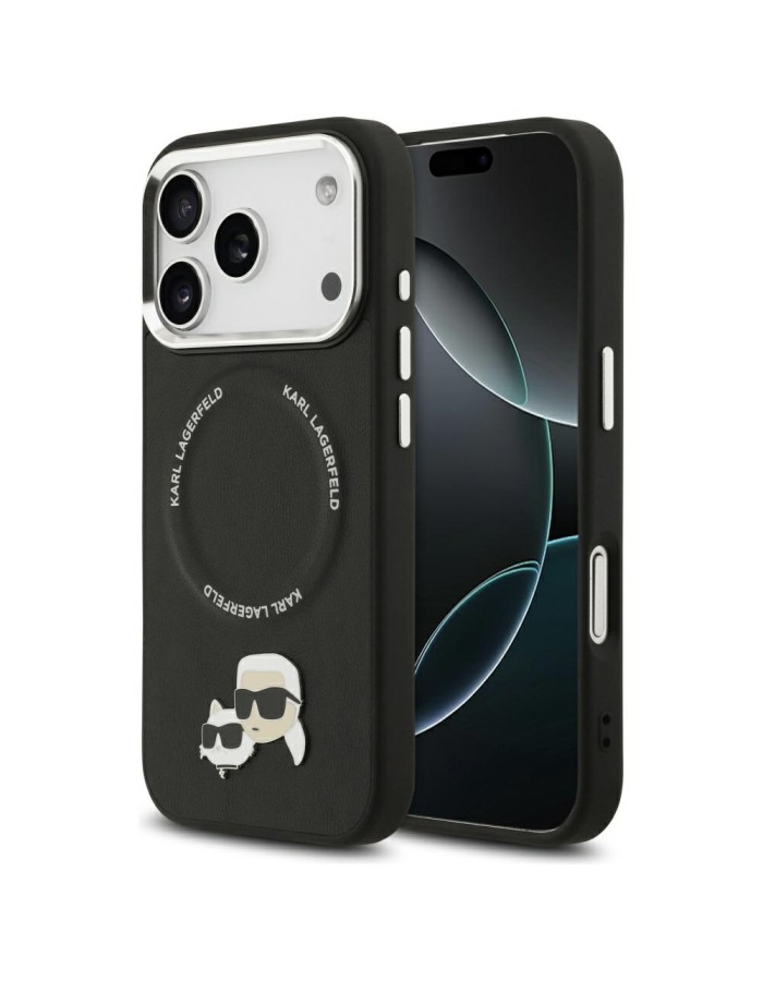Karl Lagerfeld Karl &amp;amp; Choupette Pins MagSafe Case for iPhone 17 Pro - Black