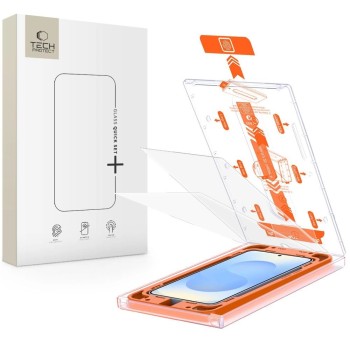 Tech-Protect Quick Set+ Tempered Glass for Samsung Galaxy S25 - Transparent