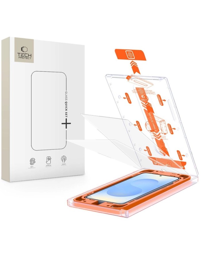 Tech-Protect Quick Set+ Tempered Glass for Samsung Galaxy S25+ - Transparent Tech-Protect Quick Set+ Tempered Glass for Samsung Galaxy S25+ - Transparent