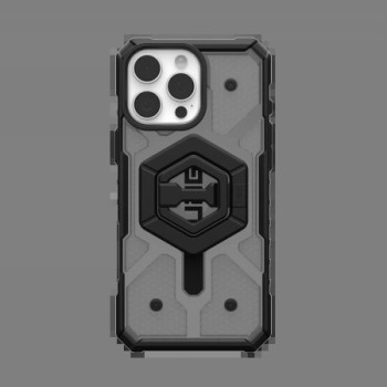 UAG Pathfinder Clear Magsafe Bundle Case with Magnetic Ring Stand for iPhone 16 Pro Max - Black