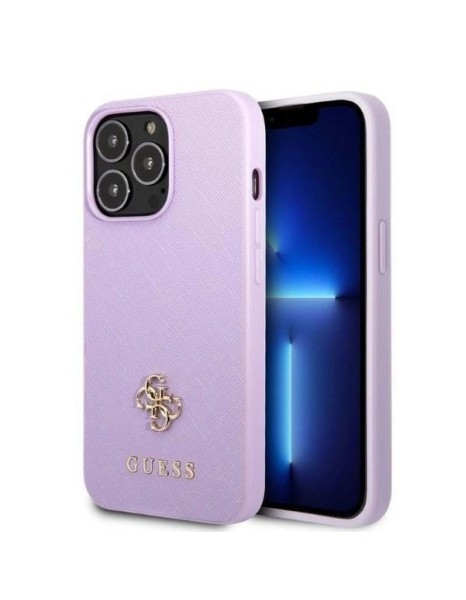 Guess GUHCP13LPS4MU iPhone 13 Pro / 13 6.1" purple/purple hardcase Saffiano 4G Small Metal Logo