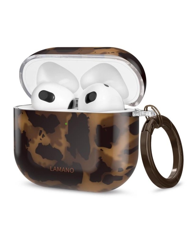 Tech-Protect Lamano case for AirPods 4 - brown and black Tech-Protect Lamano case for AirPods 4 - brown and black