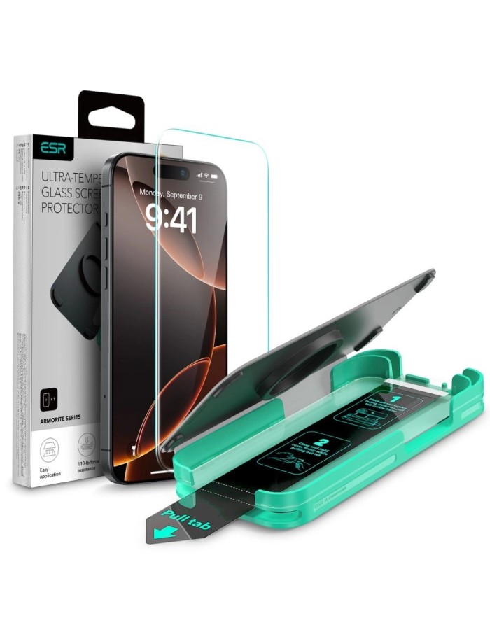ESR Armorite Tempered Glass for iPhone 16 Pro Max - with Black Frame ESR Armorite Tempered Glass for iPhone 16 Pro Max - with Black Frame