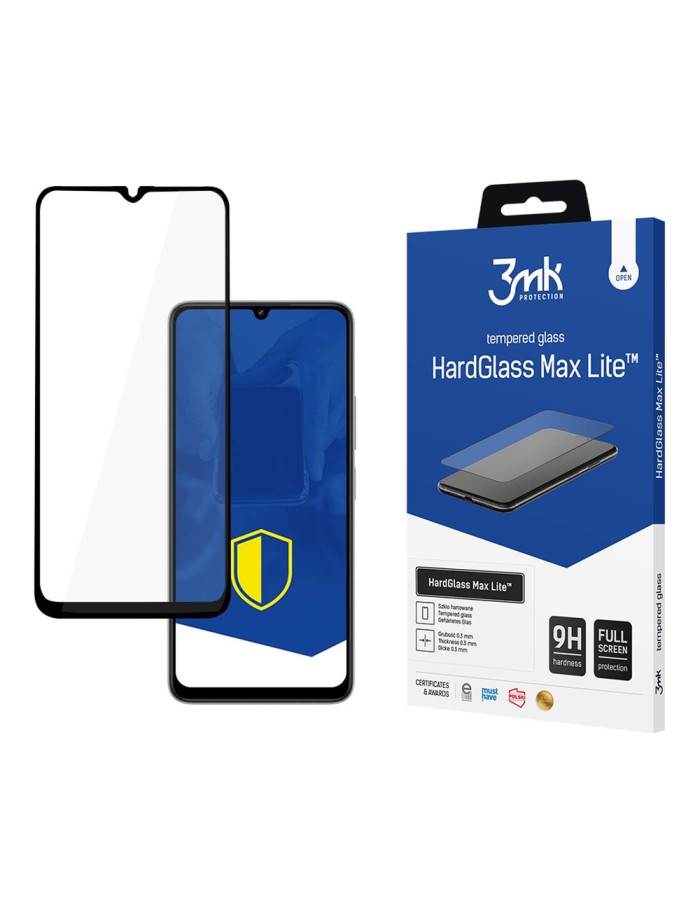 Tempered glass 3mk HardGlass Max Lite with black frame for Xiaomi Redmi 13C 5G