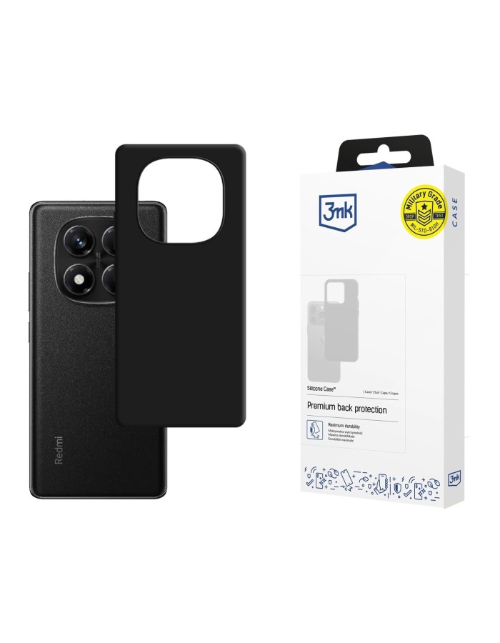 3mk Silicone Case for Xiaomi Redmi Note 14 Pro 5G - black