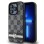 DKNY Leather Checkered Mono Pattern &amp;amp; Printed Stripes Case for iPhone 15 Pro Max - Black