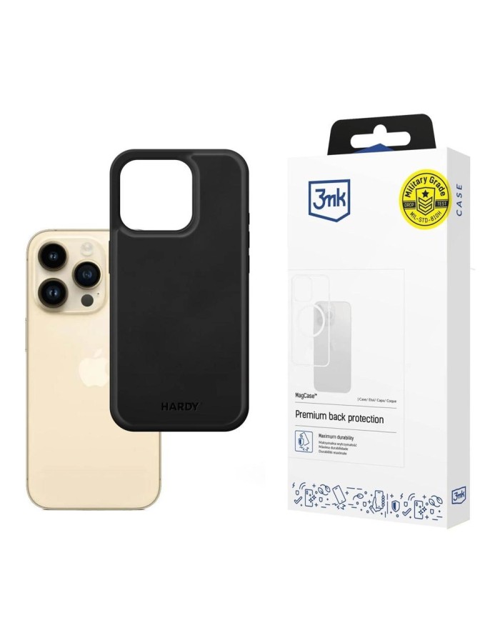3mk Hardy Apple Silky Leather MagCase for Apple iPhone 14 Pro - Black