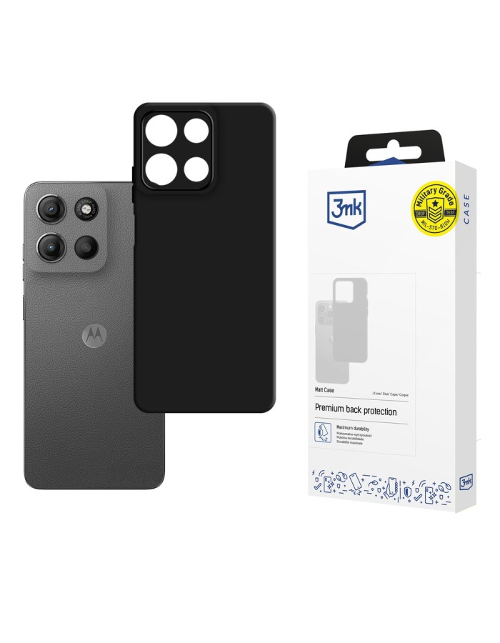 3mk Matt Case for Motorola Moto G15 / G15 Power - Matte Black