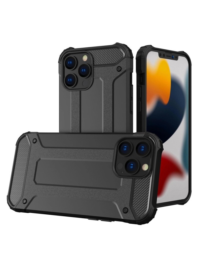 Hybrid Armor Case Tough Rugged Cover for iPhone 13 Pro Max black