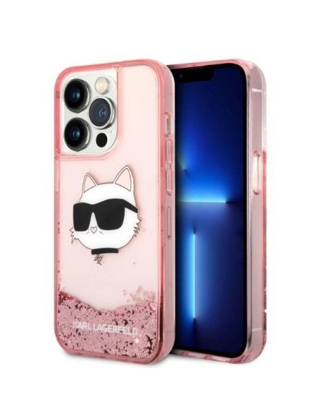 Karl Lagerfeld KLHCP14XLNCHCP iPhone 14 Pro Max 6.7" pink/pink hardcase Glitter Choupette Head
