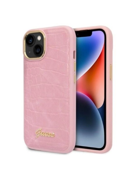 Guess Croco Collection case for iPhone 14 Plus - pink Guess Croco Collection case for iPhone 14 Plus - pink