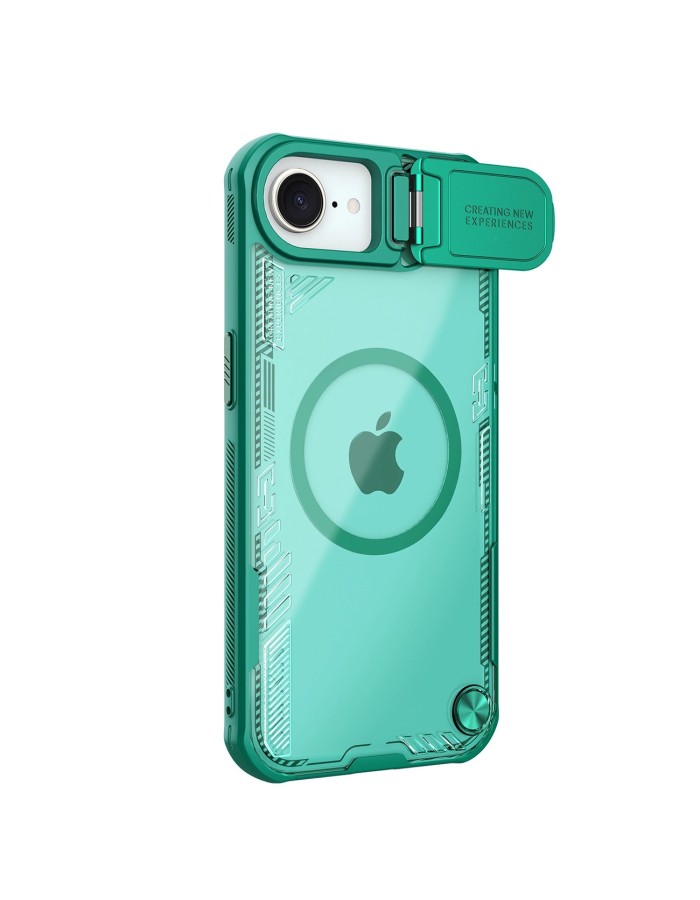 Nillkin Iceblade Prop Magnetic Case with Camera Cover and Stand for iPhone 16e / 17e - Green Nillkin Iceblade Prop Magnetic Case with Camera Cover and Stand for iPhone 16e / 17e - Green