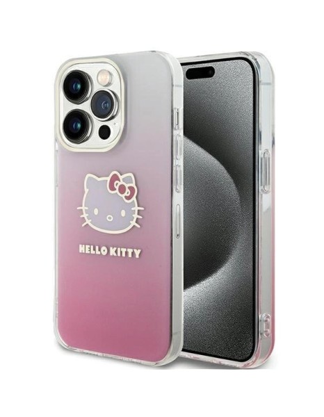 Hello Kitty IML Gradient Electrop Kitty Head case for iPhone 15 Pro - pink Hello Kitty IML Gradient Electrop Kitty Head case for iPhone 15 Pro - pink