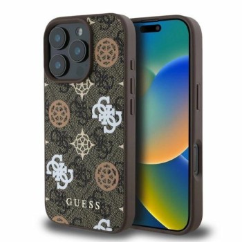 Guess Peony On 4G Background MagSafe case for iPhone 16 Pro - brown