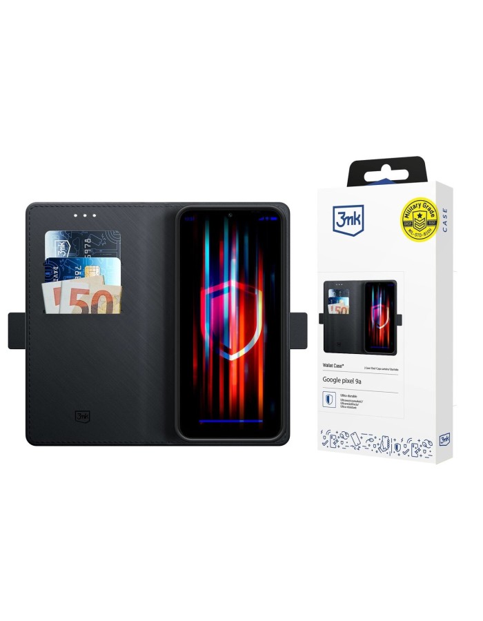3mk Wallet Case for Google Pixel 9A - Black