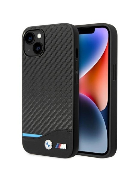 Case BMW BMHCP14S22NBCK iPhone 14 6.1 "black / black Leather Carbon Case BMW BMHCP14S22NBCK iPhone 14 6.1 "black / black Leather Carbon