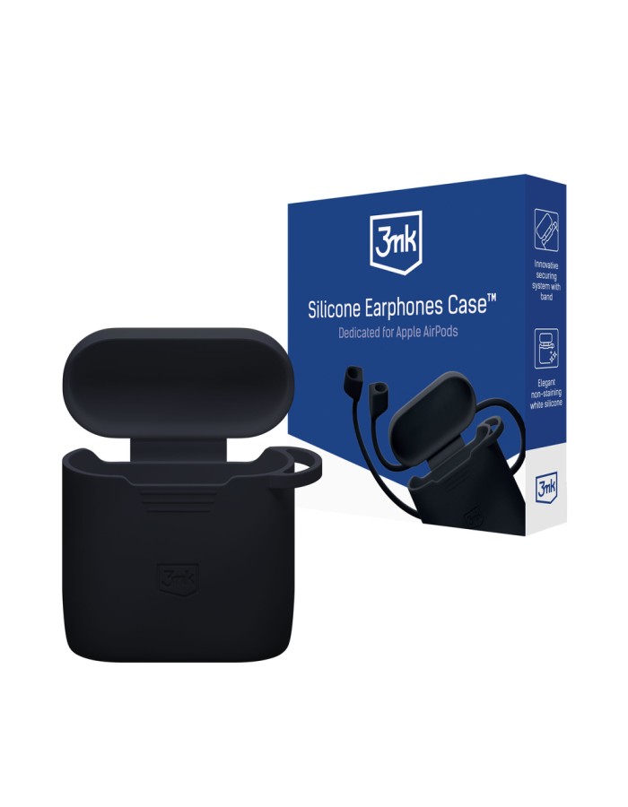3mk Silicone AirPods Case for Apple AirPods 2 - Black