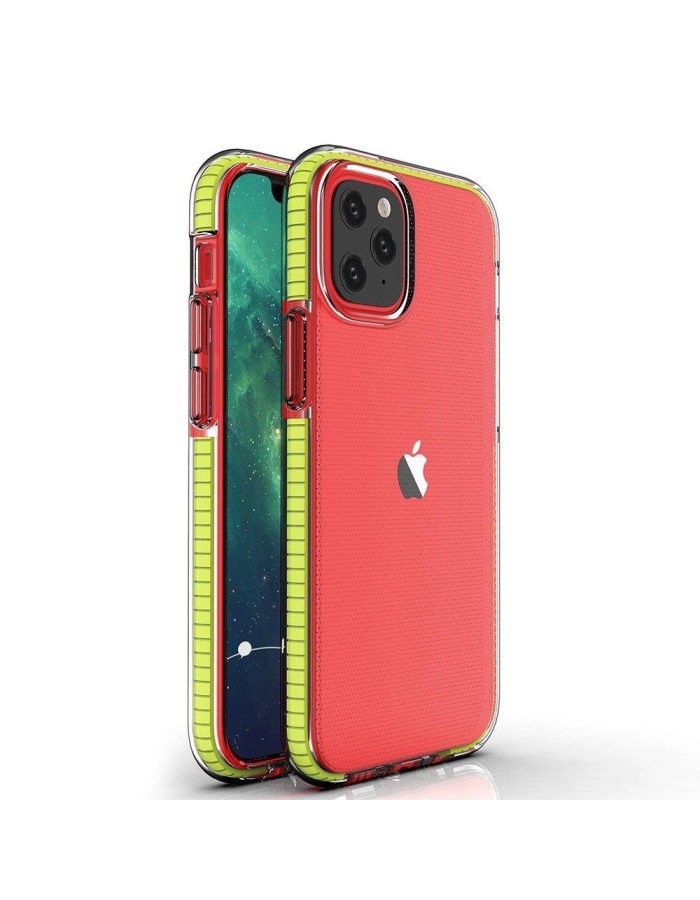 Spring Case clear TPU gel protective cover with colorful frame for iPhone 13 mini yellow Spring Case clear TPU gel protective cover with colorful frame for iPhone 13 mini yellow