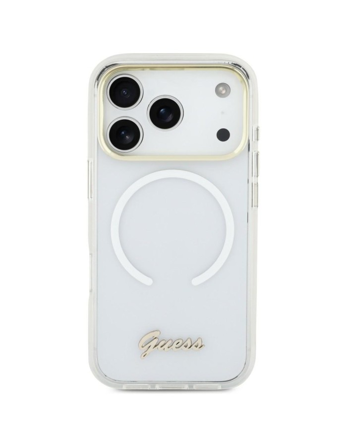 Guess IML Gradient Script Metal MagSafe Case for iPhone Air - White Guess IML Gradient Script Metal MagSafe Case for iPhone Air - White