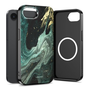 Tech-Protect Lamano MagSafe Case for iPhone 16e / 17e - Black and Green Tech-Protect Lamano MagSafe Case for iPhone 16e / 17e - Black and Green