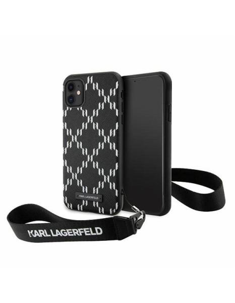 Karl Lagerfeld KLHCN61SAKLMBSK iPhone 11 / Xr 6.1" black/black hardcase Monogram Losange Saffiano