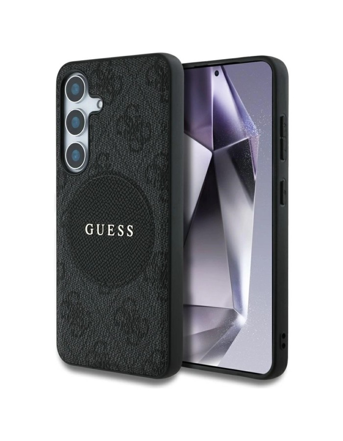 Guess 4G Round Patch Classic Logo MagSafe case for Samsung Galaxy S25 Plus black Guess 4G Round Patch Classic Logo MagSafe case for Samsung Galaxy S25 Plus black