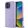 Guess Saffiano Peony Classic Logo MagSafe iPhone 16 Pro Case - Purple Guess Saffiano Peony Classic Logo MagSafe iPhone 16 Pro Case - Purple