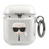 Karl Lagerfeld Glitter Karl&amp;#39;s Head case for AirPods 1/2 - silver