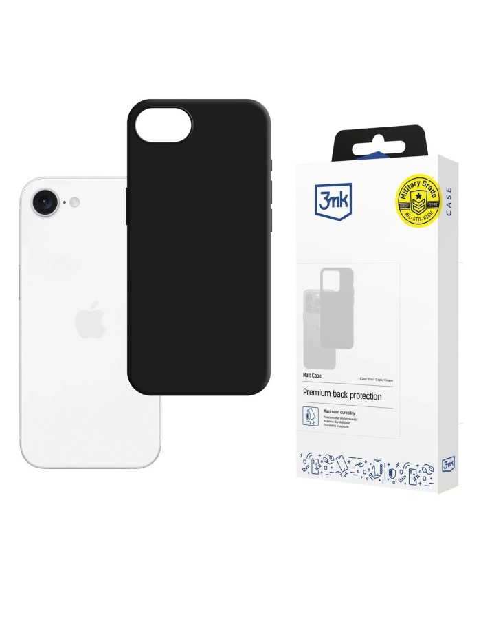 3mk Matt Case for Apple iPhone 16e / SE 4 - Black