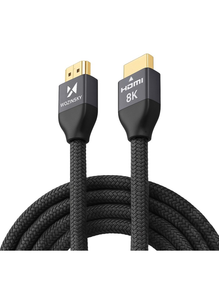 Wozinsky HDMI 2.1 Cable 8K 60 Hz 48 Gbps / 4K 120 Hz / 2K 144 Hz 5 m Silver (WHDMI-50) Wozinsky HDMI 2.1 Cable 8K 60 Hz 48 Gbps / 4K 120 Hz / 2K 144 Hz 5 m Silver (WHDMI-50)