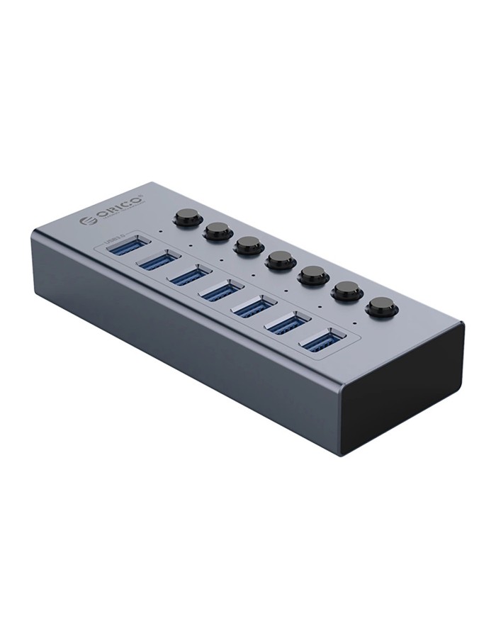 Orico BT2U3-7AB Hub 7x USB-A 3.0 with switches - gray