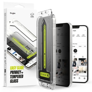 Ringke Easy Slide Privacy Glass 2-pack for iPhone 13 / 13 Pro / 14 / 16e
