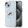 Karl Lagerfeld IML Metal Karl&amp;amp;Choupette Head MagSafe iPhone 14 Case - White