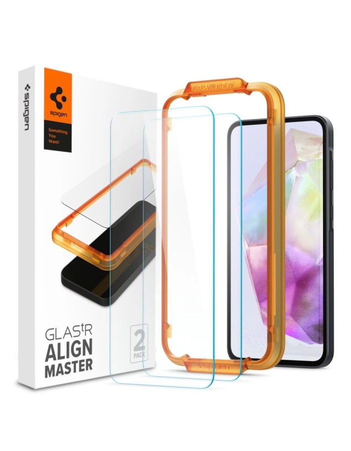 Spigen Glass tR AlignMaster 2 Pack - Samsung Galaxy A35 Spigen Glass tR AlignMaster 2 Pack - Samsung Galaxy A35