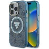 Guess IML Metal Glitter 4G Circle Triangle MagSafe Case for iPhone 16 Pro Max - Blue Guess IML Metal Glitter 4G Circle Triangle MagSafe Case for iPhone 16 Pro Max - Blue